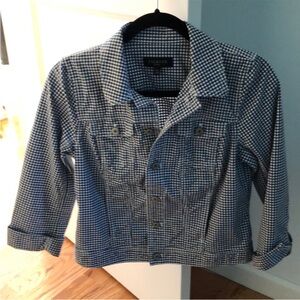 Jean jacket -Navy blue and white checked